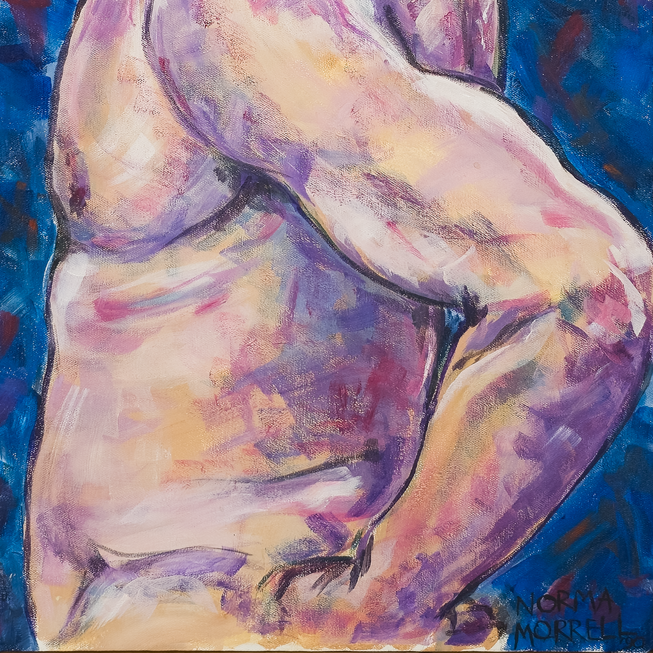Male Nude Figure Reaching Beyond - Norma Ann Morrell, c. 1990