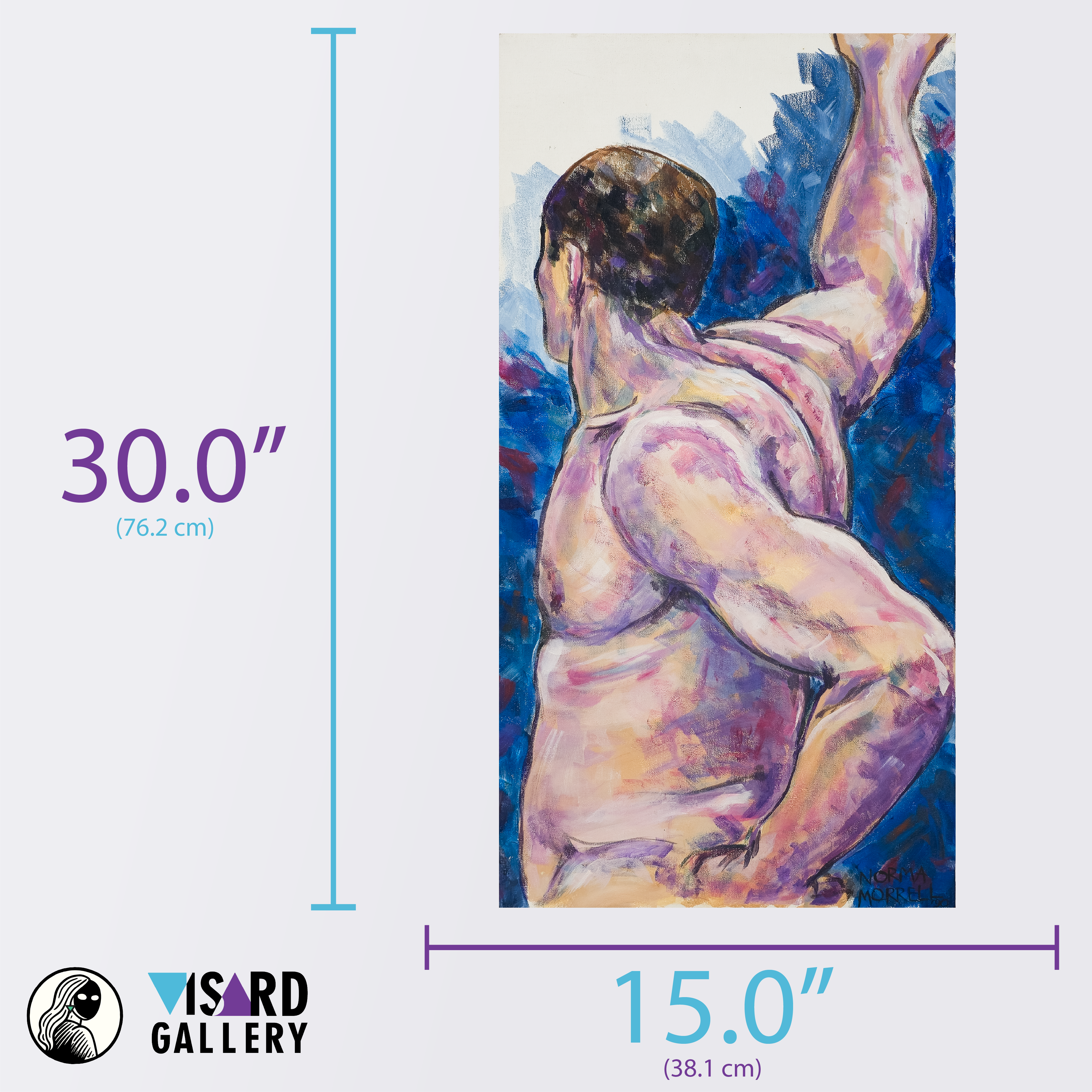 Male Nude Figure Reaching Beyond - Norma Ann Morrell, c. 1990