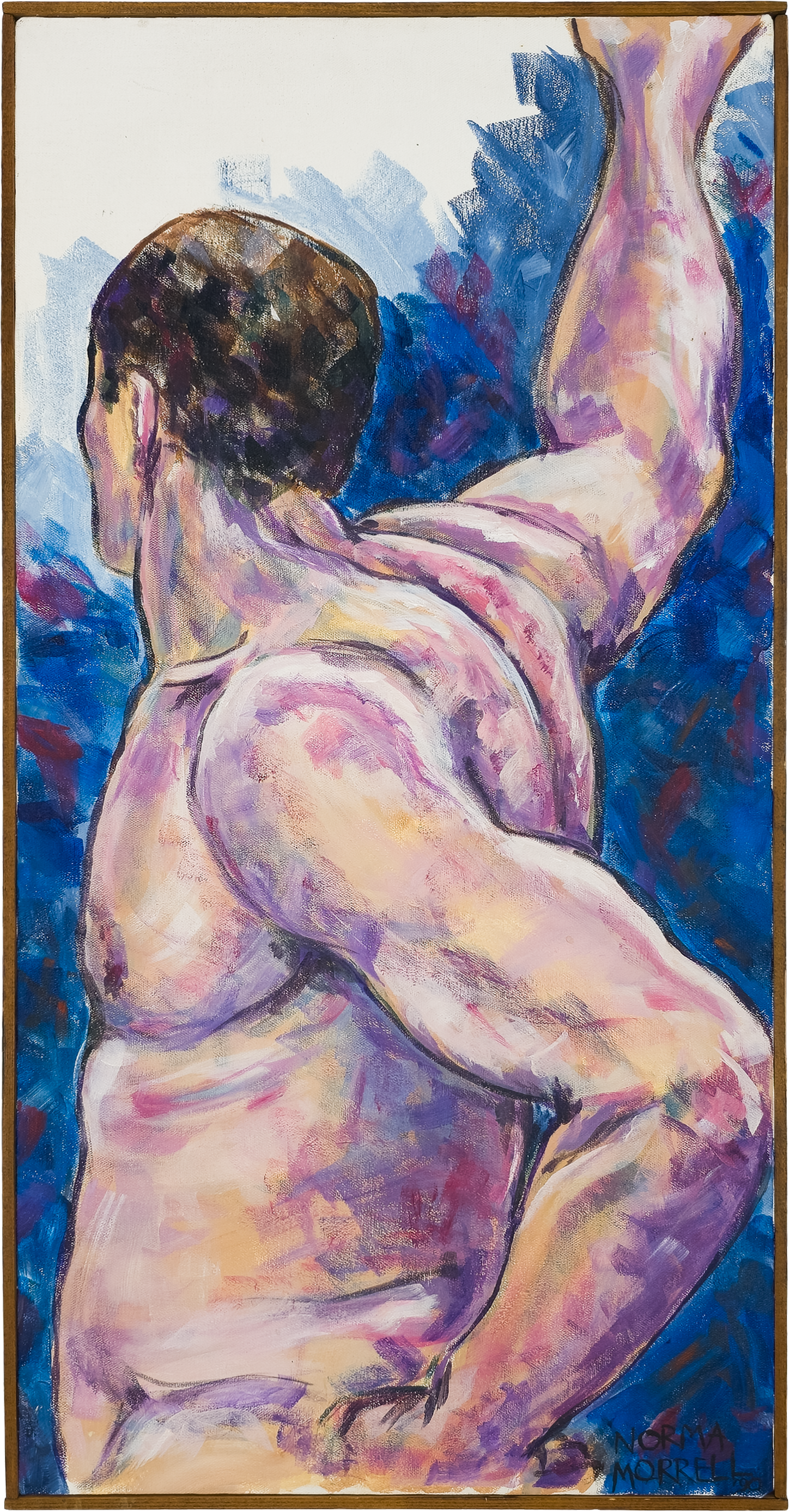 Male Nude Figure Reaching Beyond - Norma Ann Morrell, c. 1990