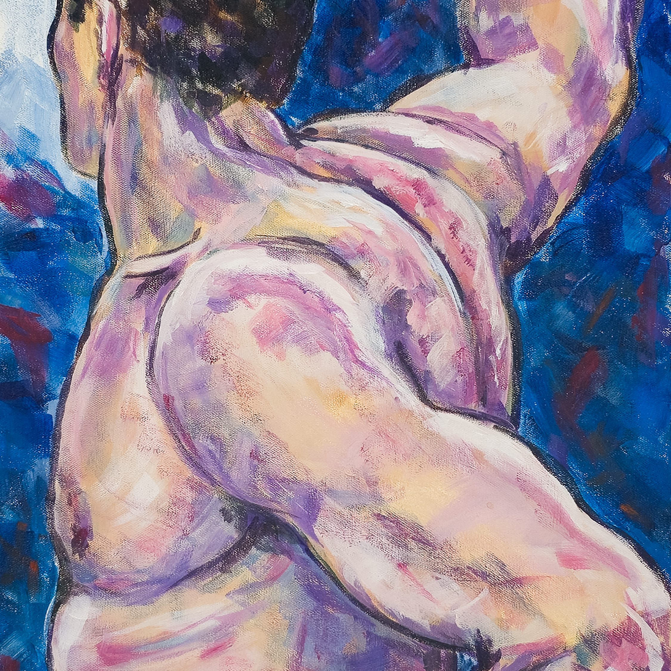 Male Nude Figure Reaching Beyond - Norma Ann Morrell, c. 1990