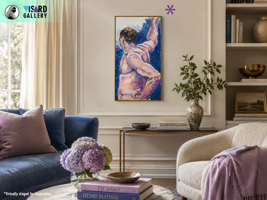 Male Nude Figure Reaching Beyond - Norma Ann Morrell, c. 1990