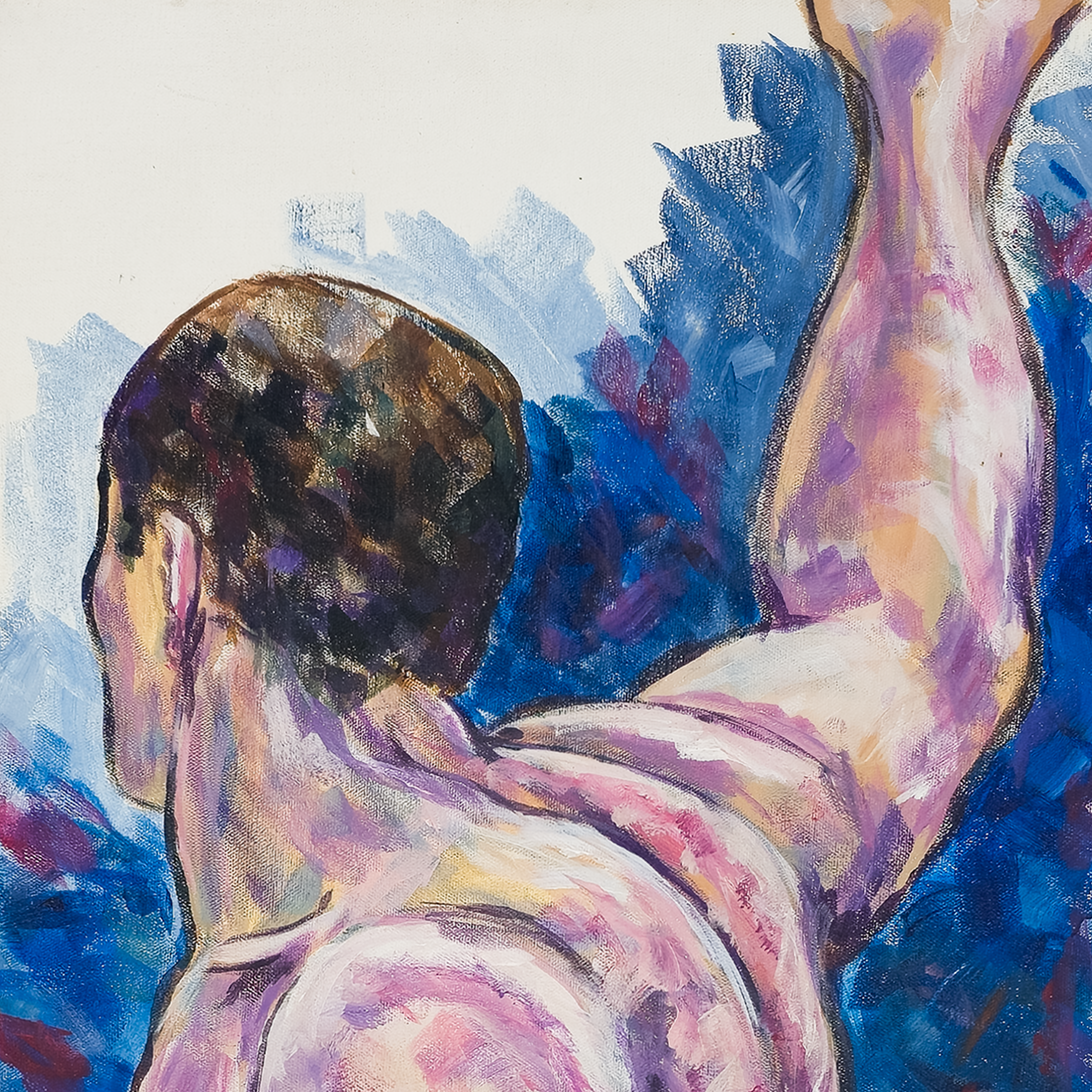 Male Nude Figure Reaching Beyond - Norma Ann Morrell, c. 1990
