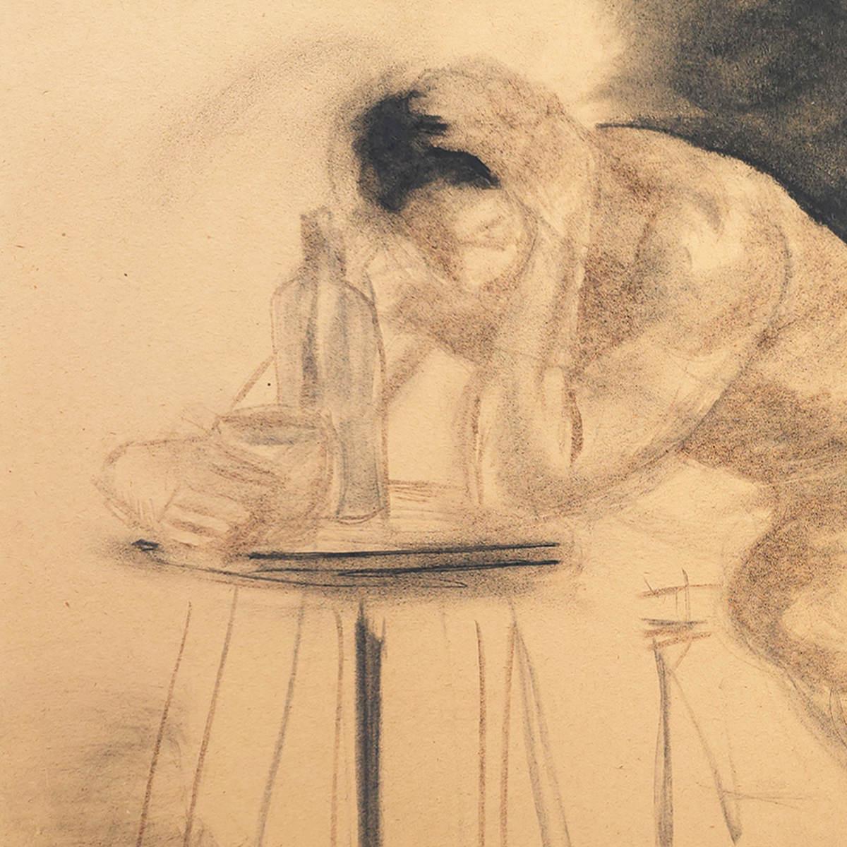 Male Figure at Table - Charlene Palmer