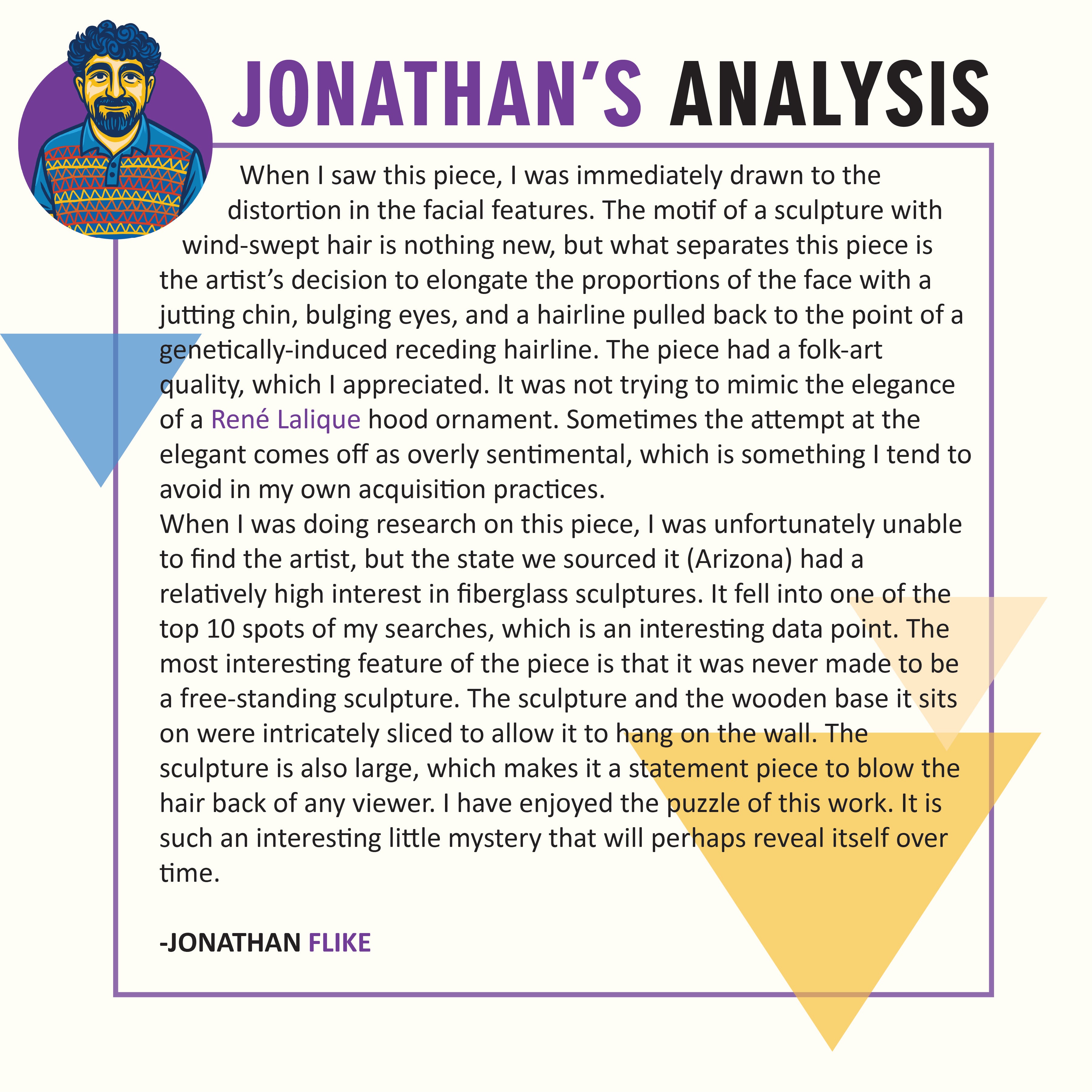 Mid-Century Fiberglass Sculpture with Wooden Base