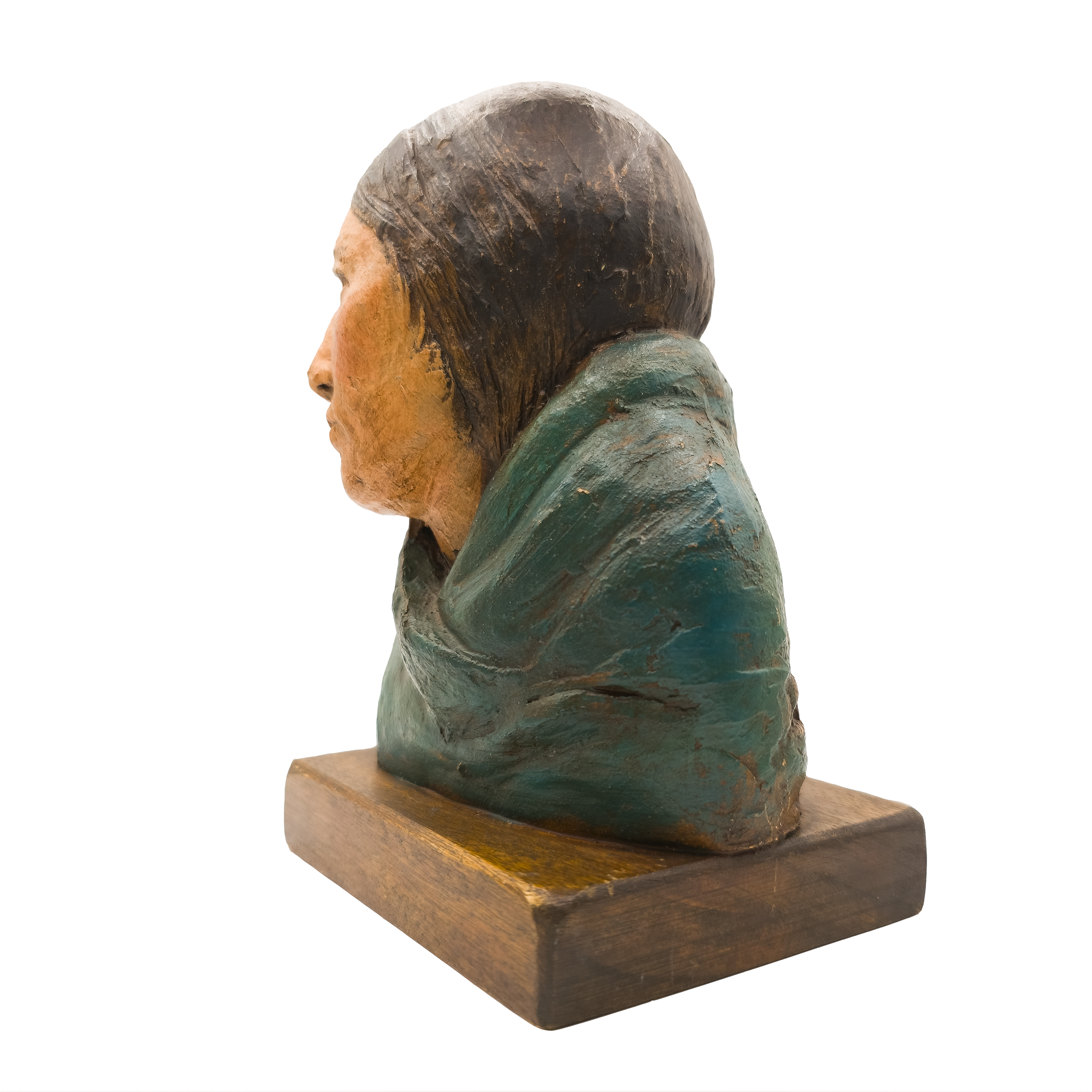 Bust of a Native American Woman With Shawl  - Robert Lohman