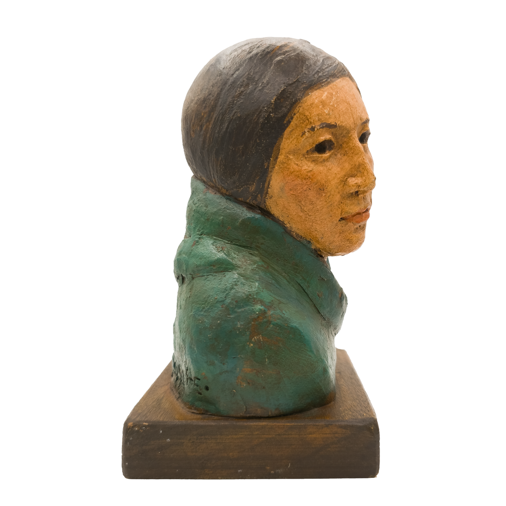 Bust of a Native American Woman With Shawl  - Robert Lohman