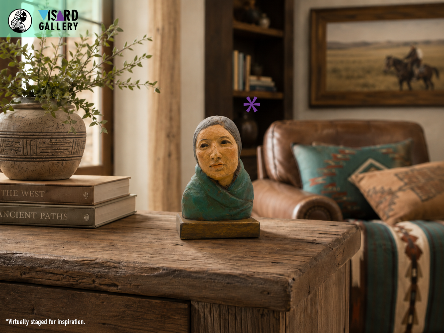 Bust of a Native American Woman With Shawl  - Robert Lohman