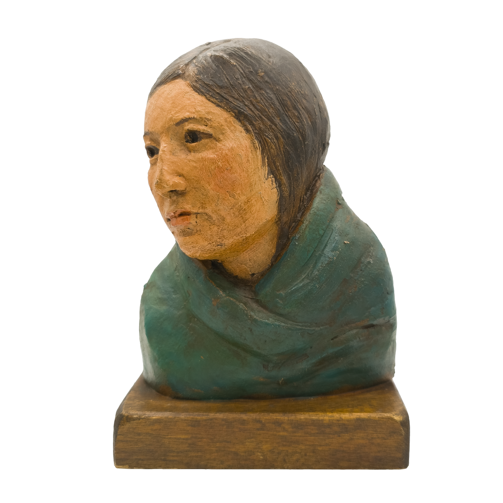 Bust of a Native American Woman With Shawl  - Robert Lohman