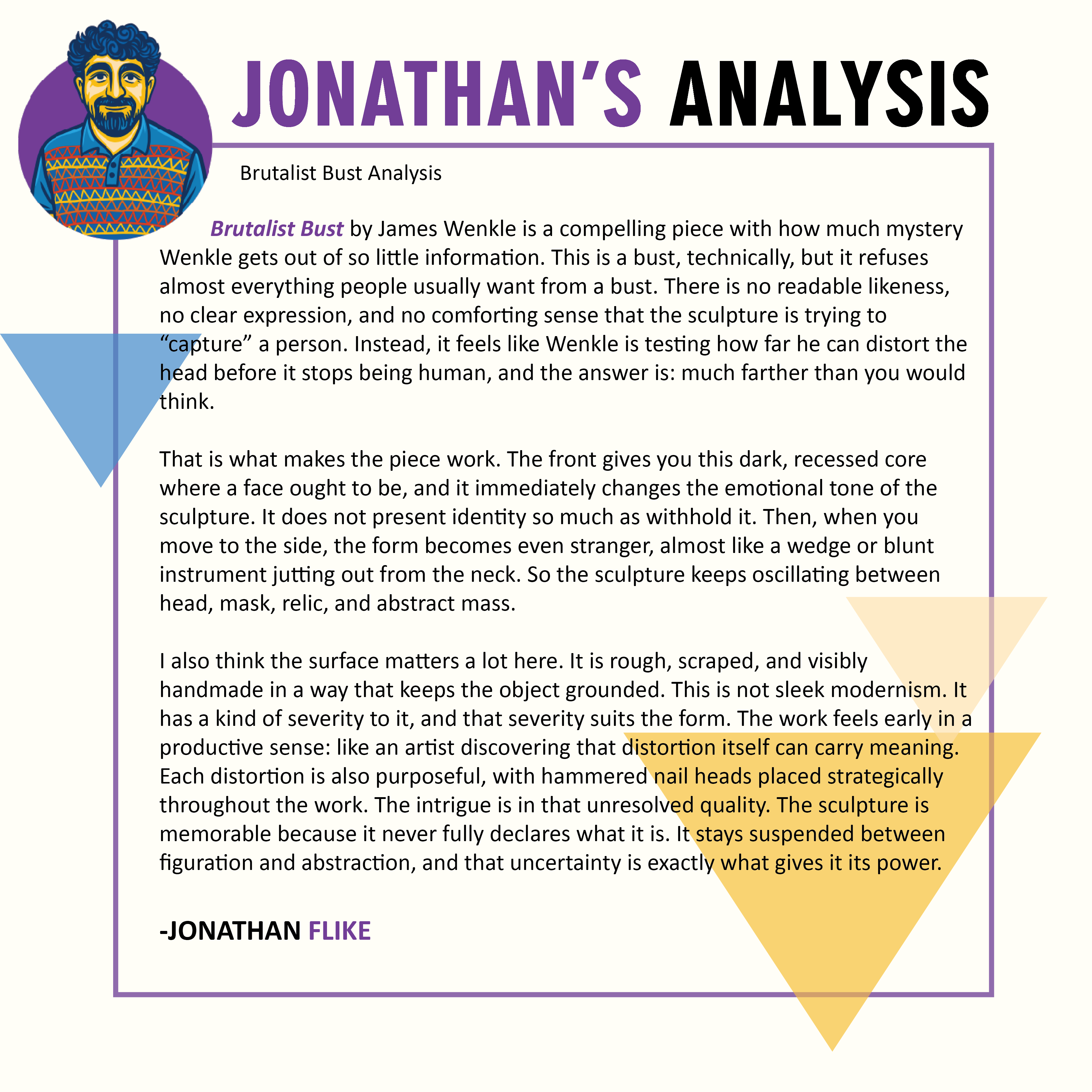 Brutalist Bust by James Wenkle