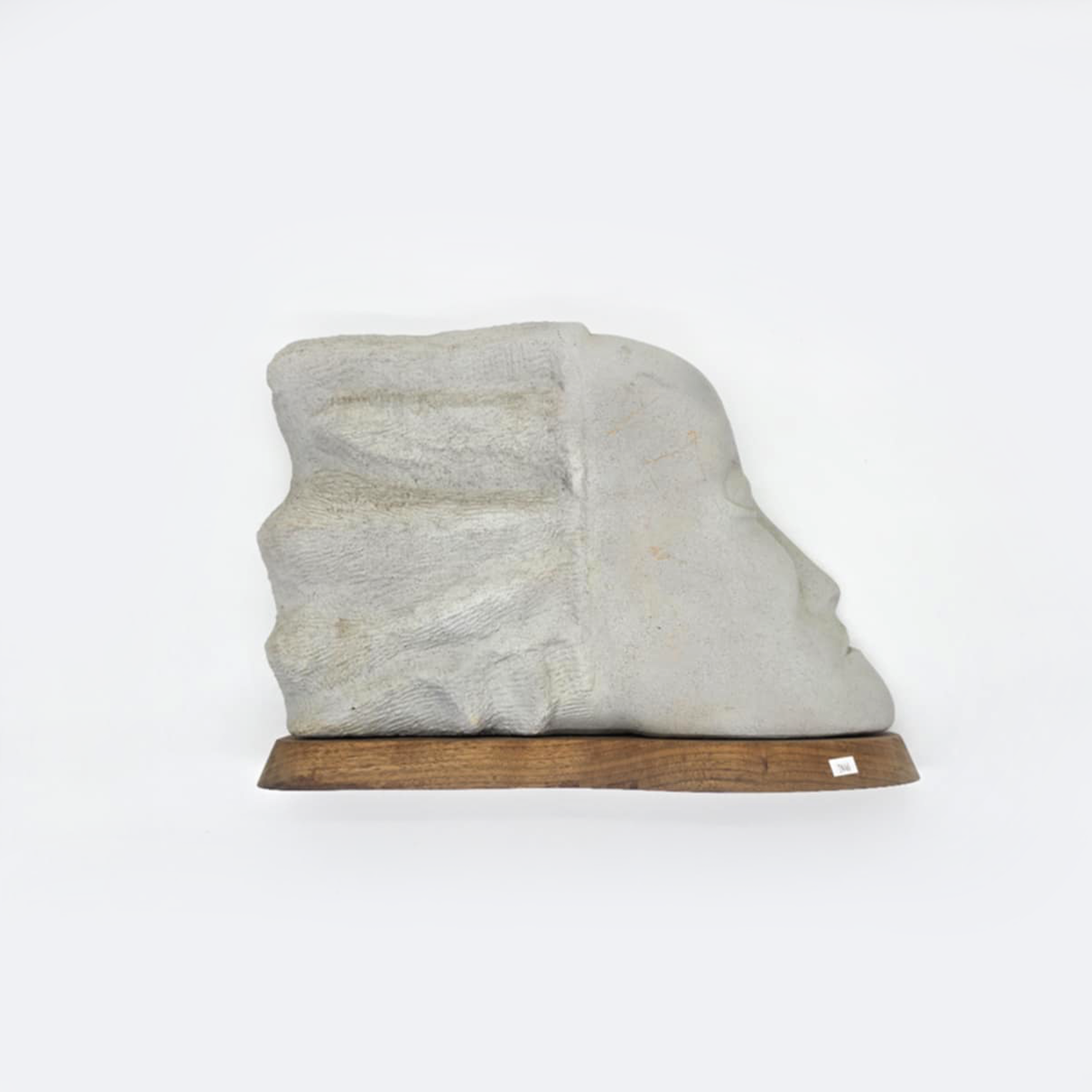 Mid-Century Fiberglass Sculpture with Wooden Base